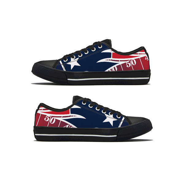 Women's New England Patriots Low Top Canvas Sneakers 001 Women's New England Patriots Low Top Canvas Sneakers 001